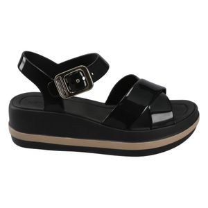 Sandalias Azaleia Marie Soft Duo Sandal Plat Fem-547 Negro Beige